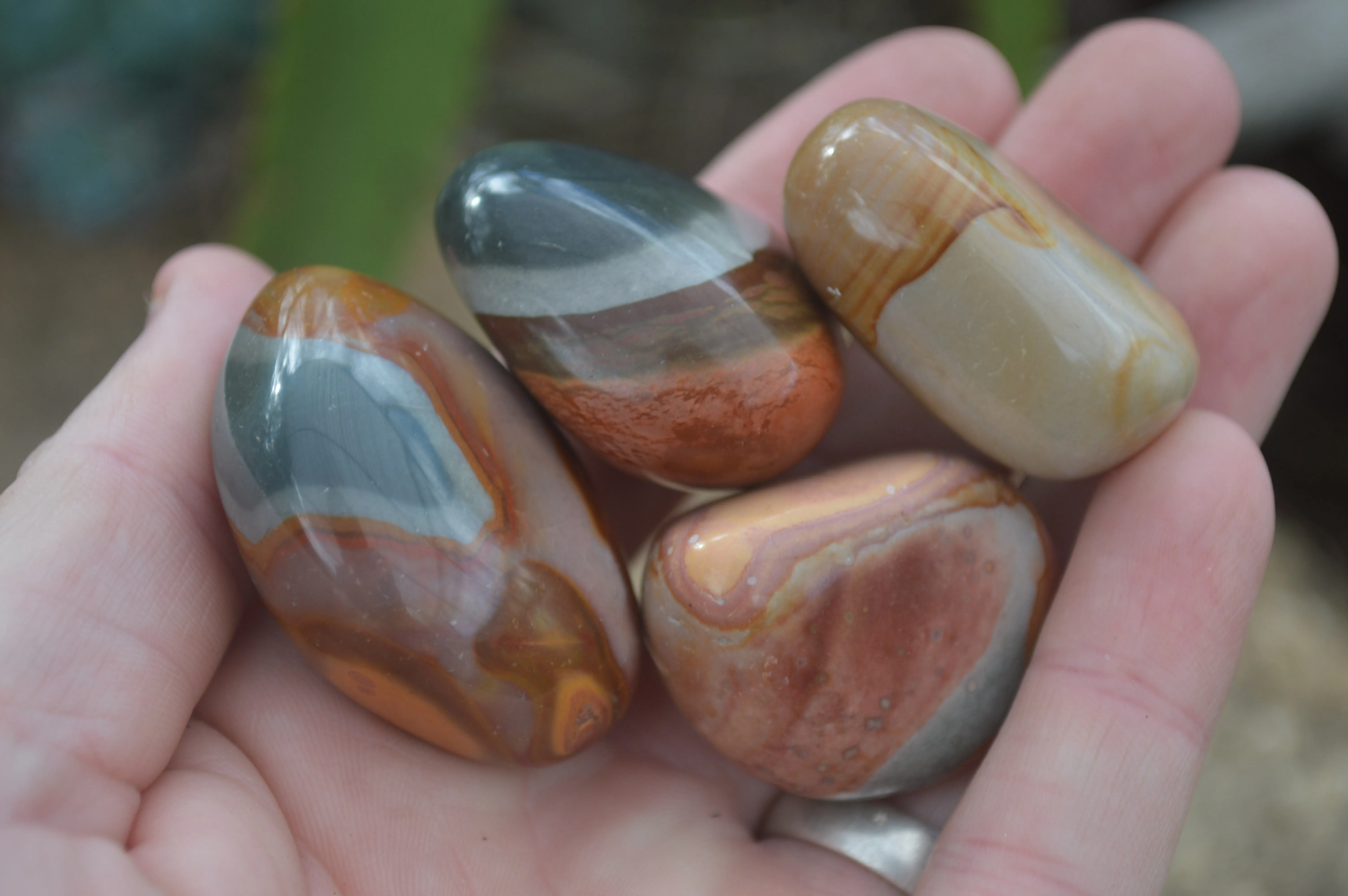 Polished Small Polychrome Jasper (Picasso Jasper) Tumble Stones  - Sold per 1 kg - From Madagascar