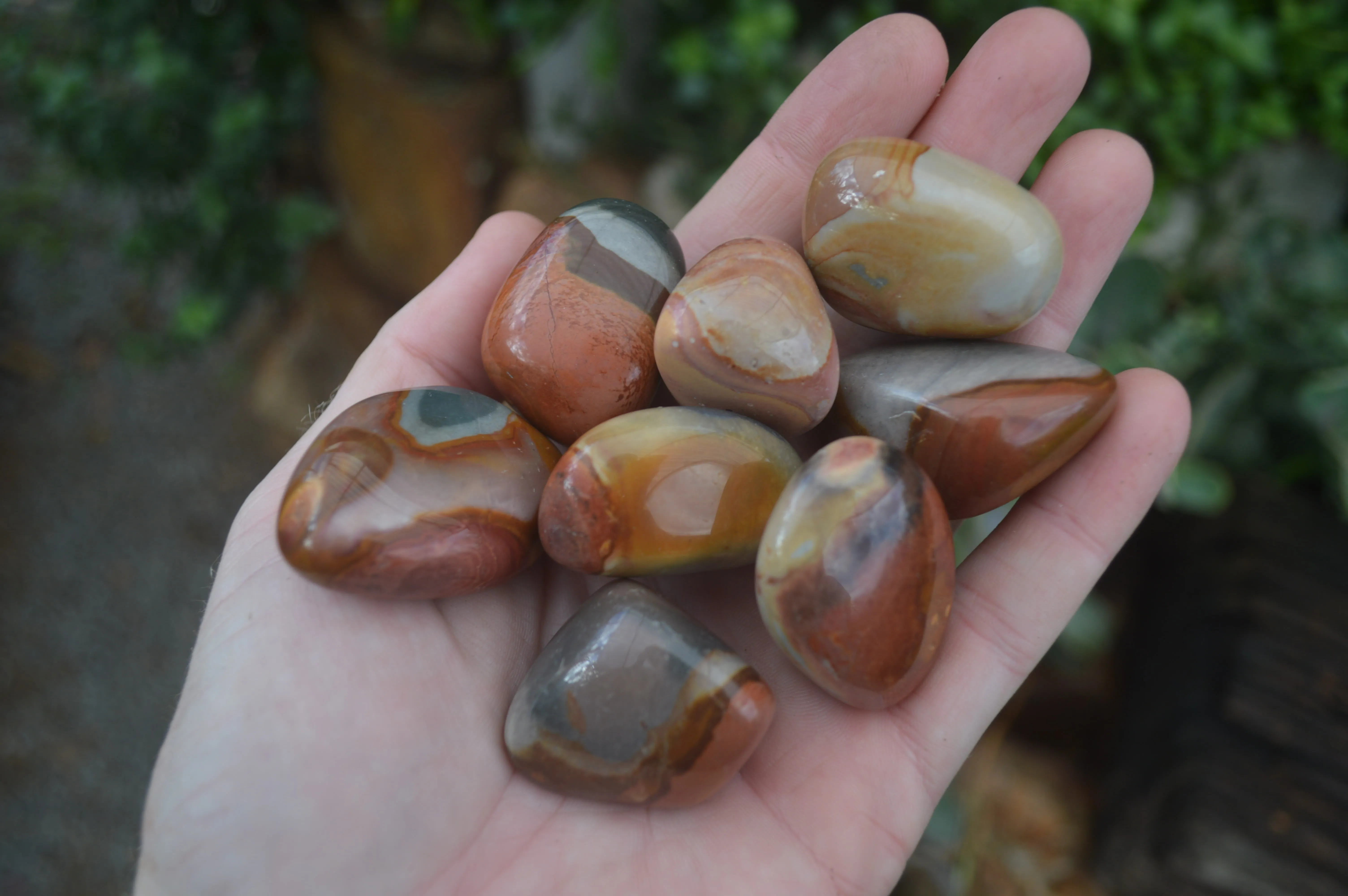 Polished Small Polychrome Jasper (Picasso Jasper) Tumble Stones  - Sold per 1 kg - From Madagascar