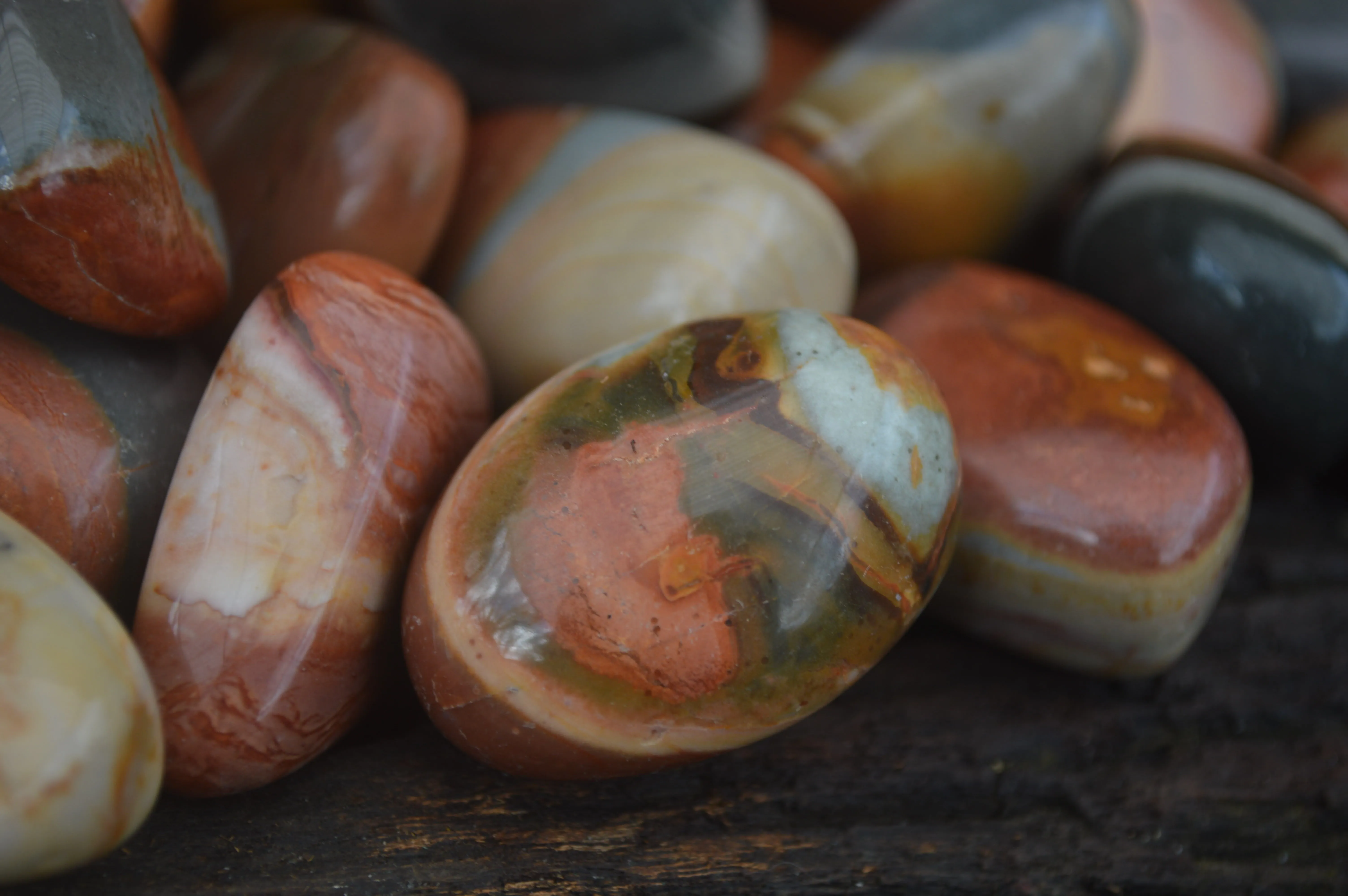 Polished Small Polychrome Jasper (Picasso Jasper) Tumble Stones  - Sold per 1 kg - From Madagascar