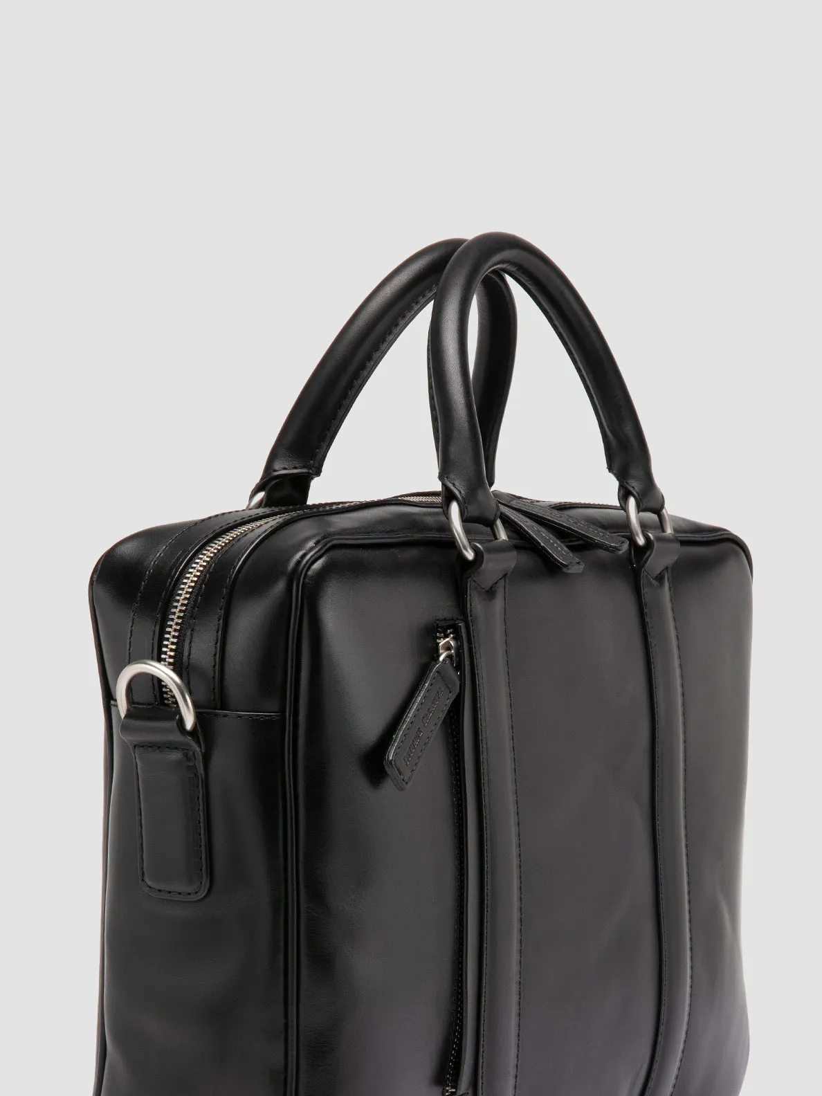 QUENTIN 010 - Black Leather Bag