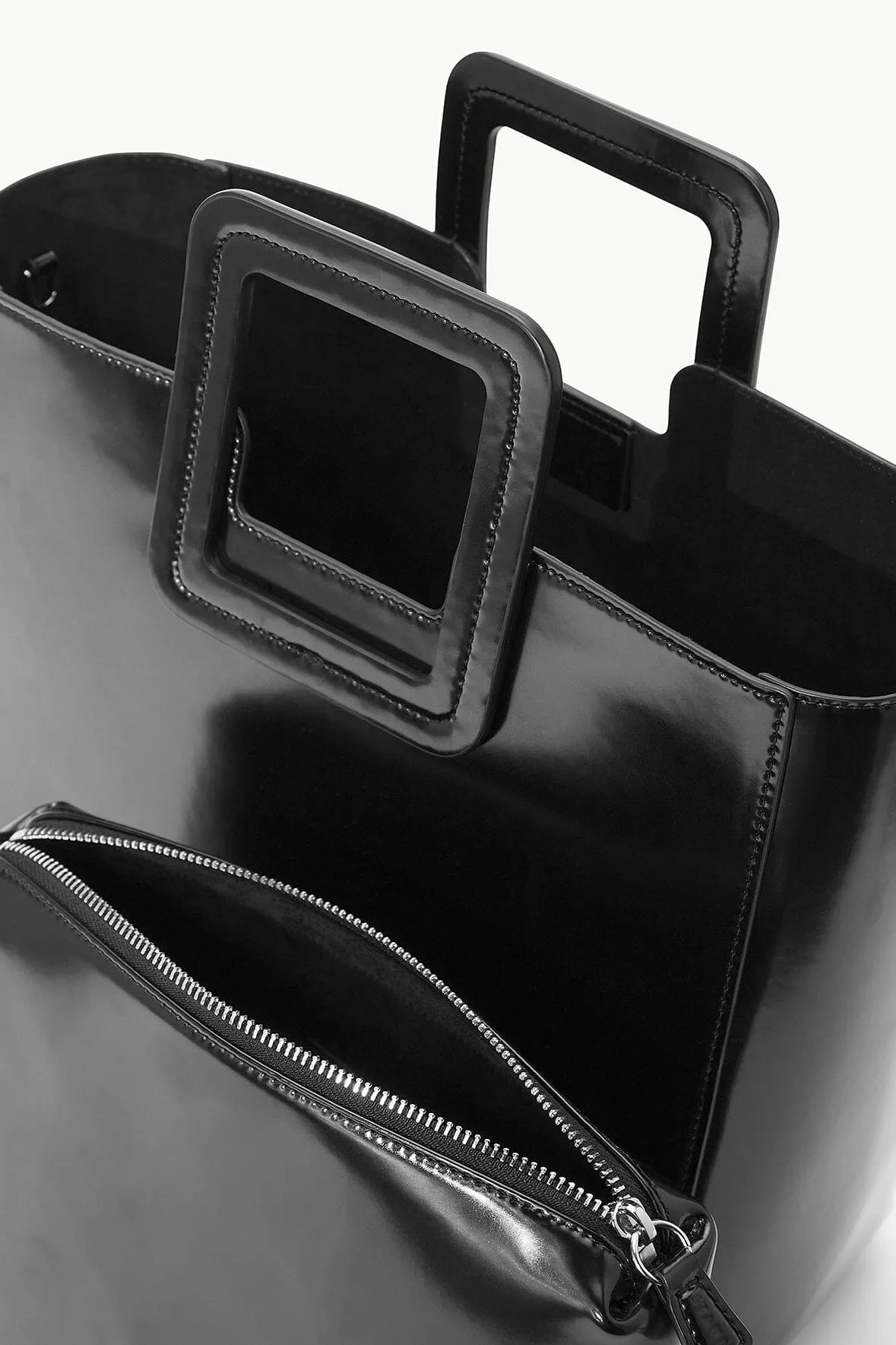 SHIRLEY LEATHER BAG | BLACK POLISHED