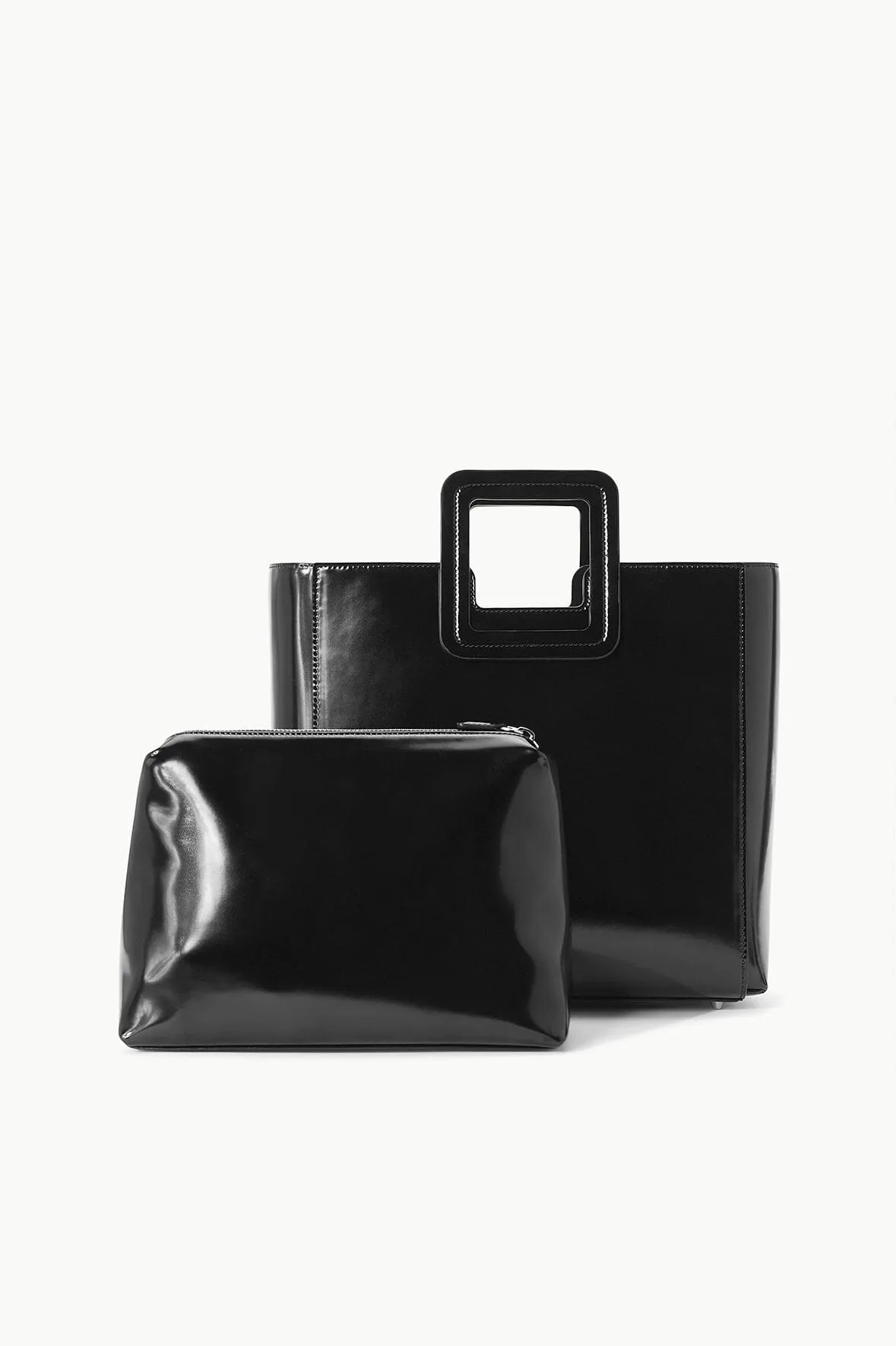 SHIRLEY LEATHER BAG | BLACK POLISHED