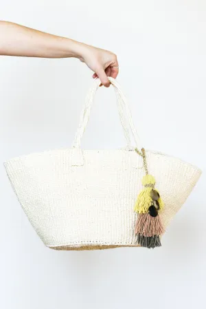 Sisal Market Bag with Embellishment, Natural