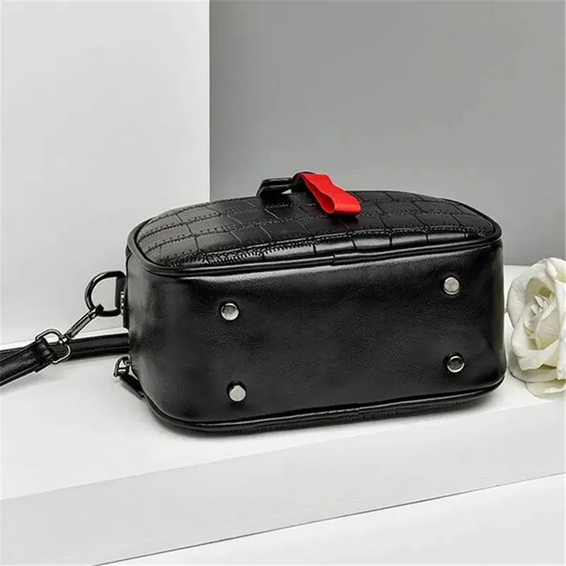 Small Rivet Hair Ball PU Leather Crossbody Shoulder Bag