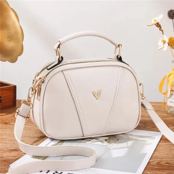 Small Rivet Hair Ball PU Leather Crossbody Shoulder Bag