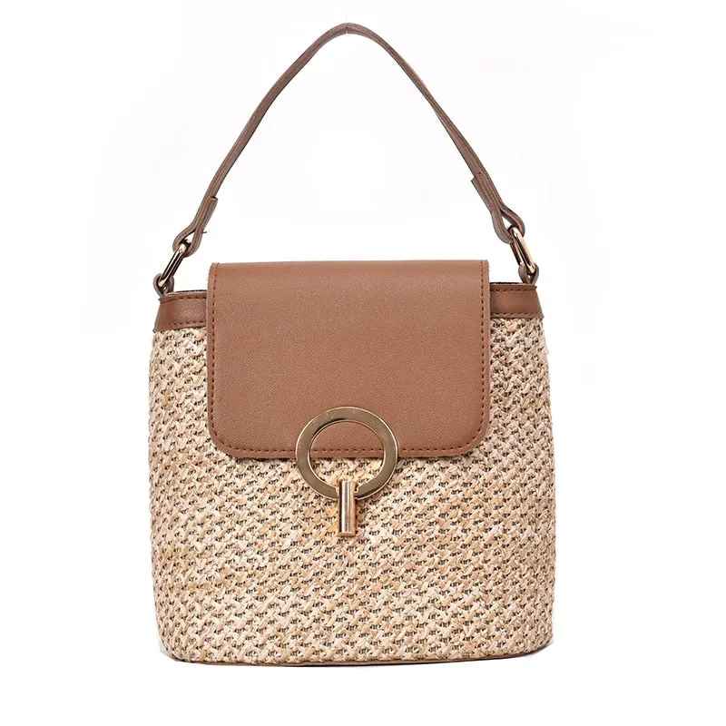 Small Straw Bucket Bags For Women