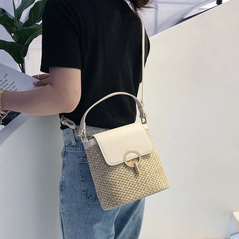 Small Straw Bucket Bags For Women