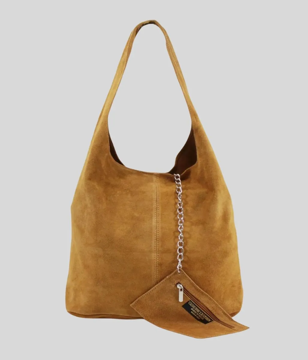 Tan Suede Tote Bag