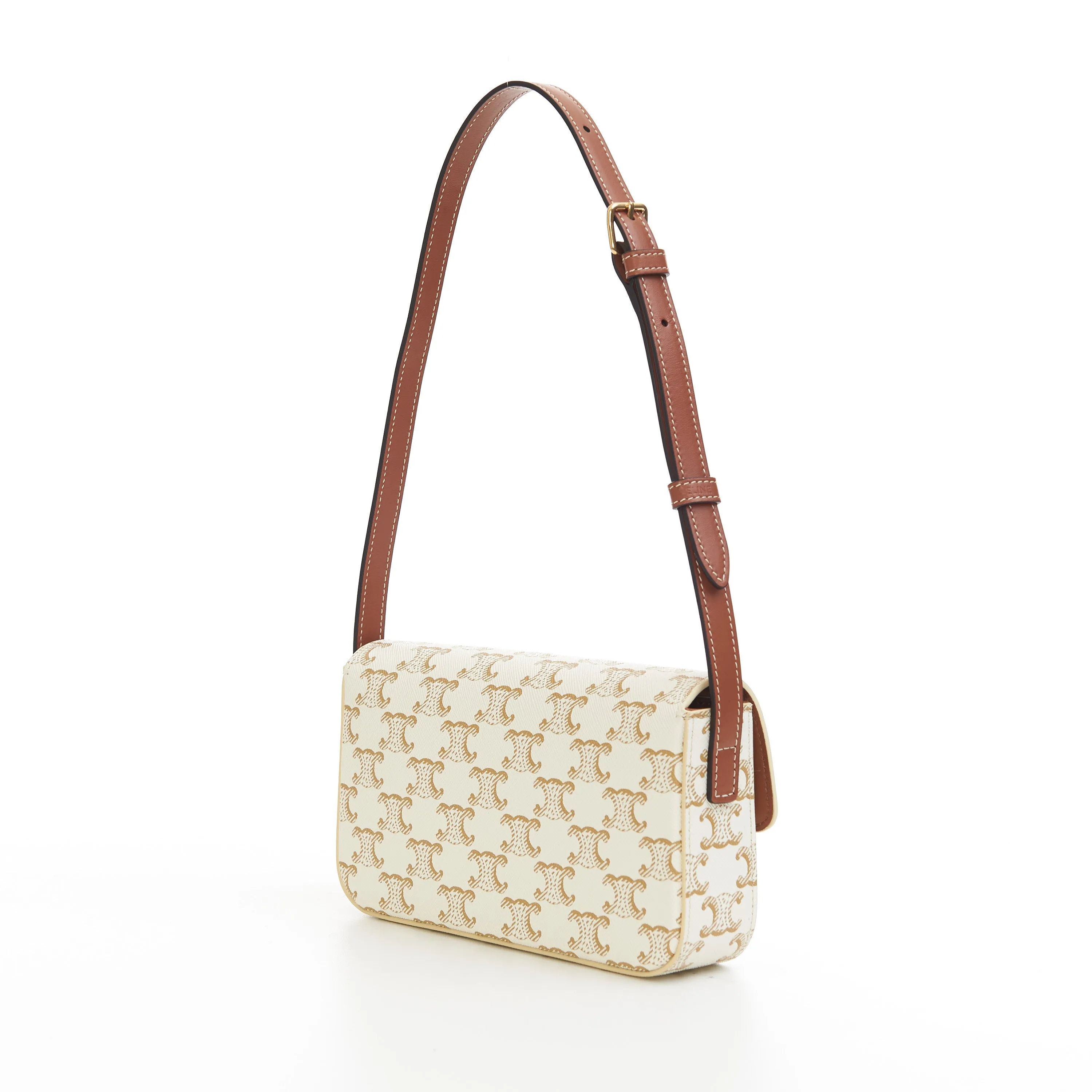 Triomphe Shoulder Bag In Triomphe Canvas And Calfskin