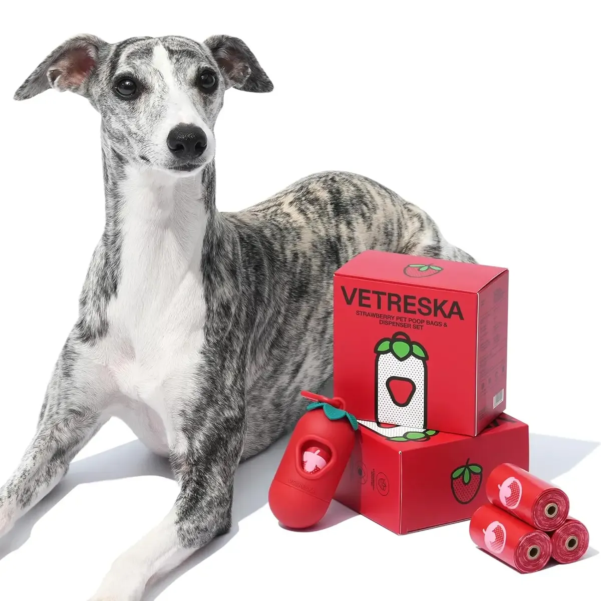 Vetreska - Strawberry Pet Poop Bags Refill Set (20 Rolls)