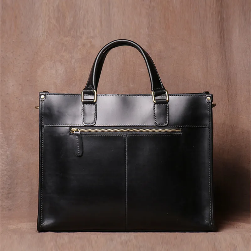 Vintage Men's Handbag Briefcase Leather Bag Computer Bag Cross Body Bag Handmade Crazy Horse Skin Shoulder bag