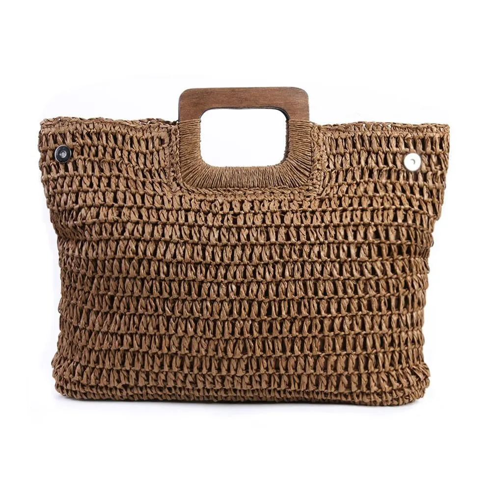 Vintage Women's Large Capacity Bohemian Handmade Straw Bag