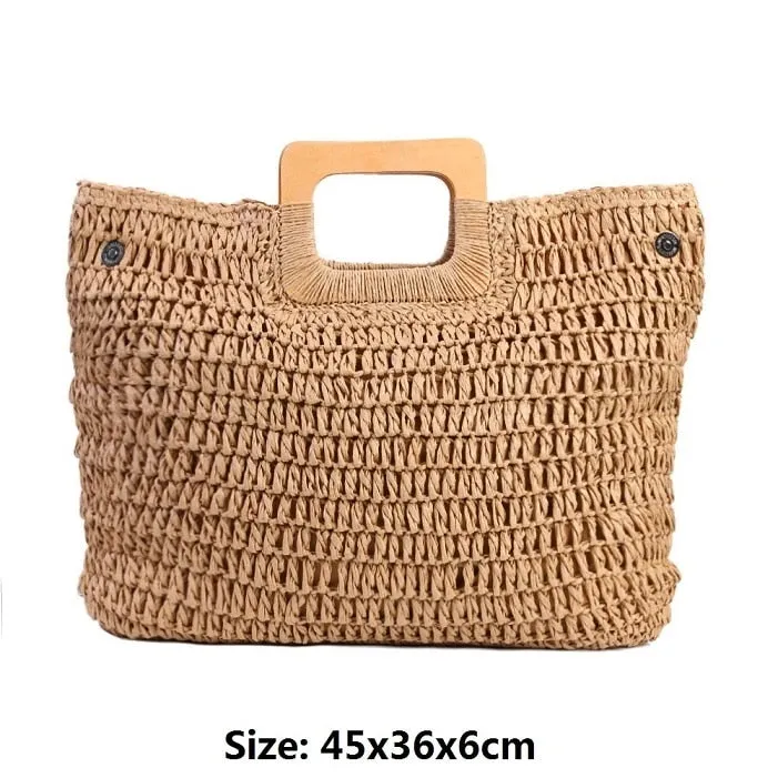 Vintage Women's Large Capacity Bohemian Handmade Straw Bag