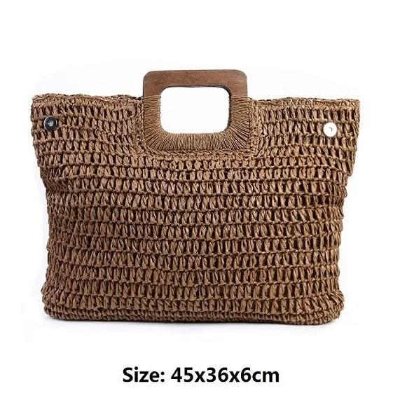 Vintage Women's Large Capacity Bohemian Handmade Straw Bag