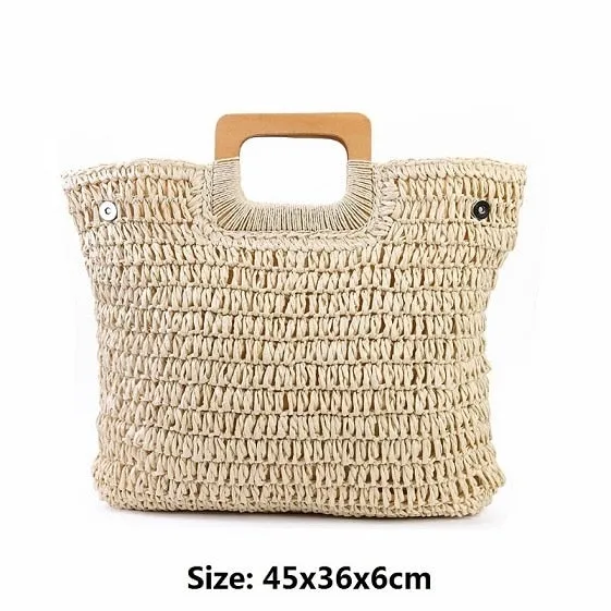 Vintage Women's Large Capacity Bohemian Handmade Straw Bag