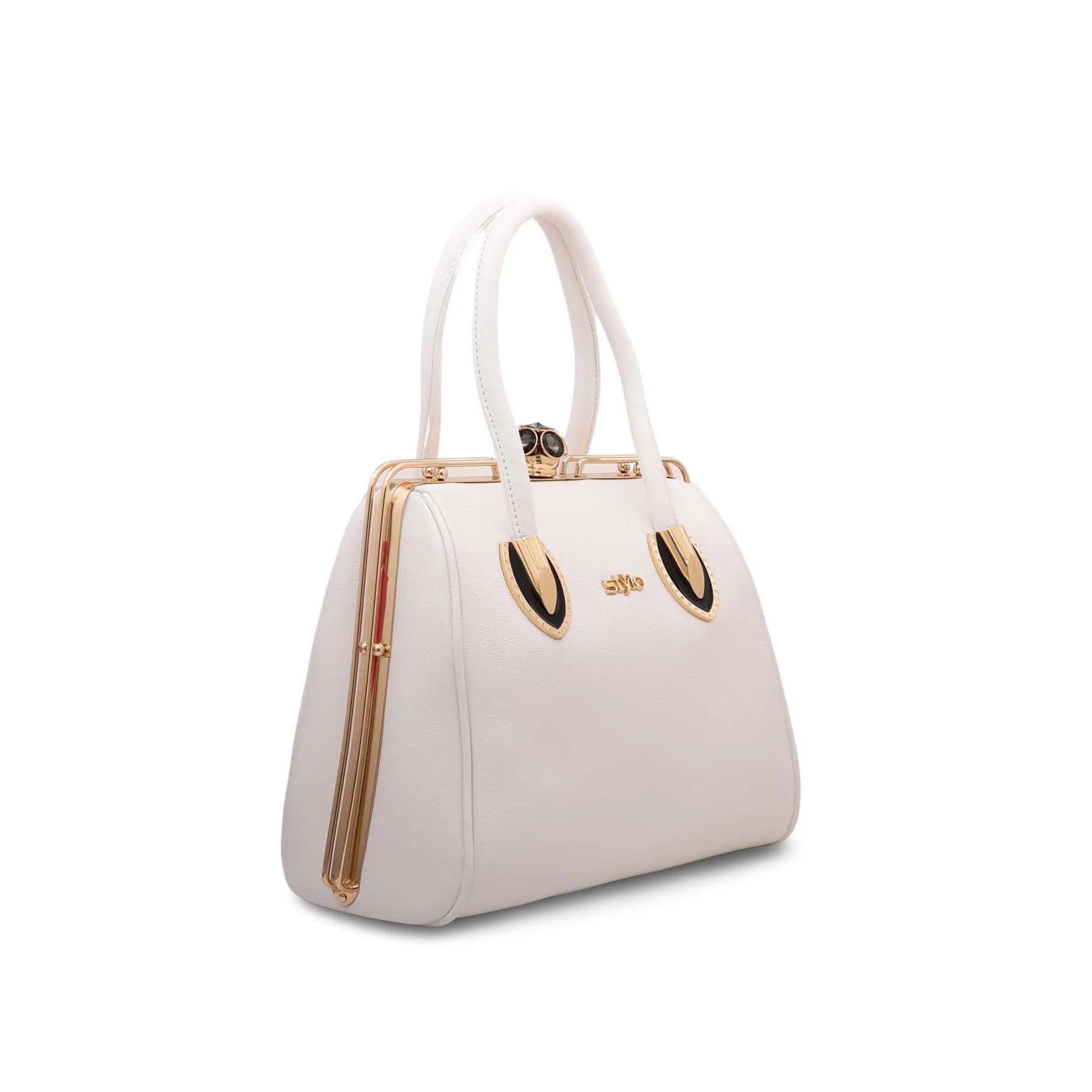 White Fancy Hand Bag P35827