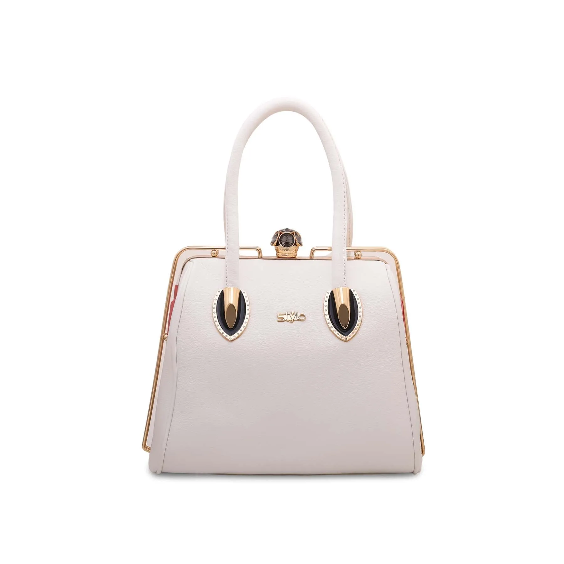 White Fancy Hand Bag P35827