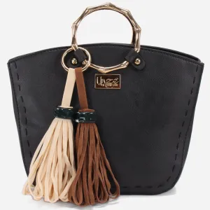 Women “CORELLA” Two Tassel Zipper Closure Shoulder Bag